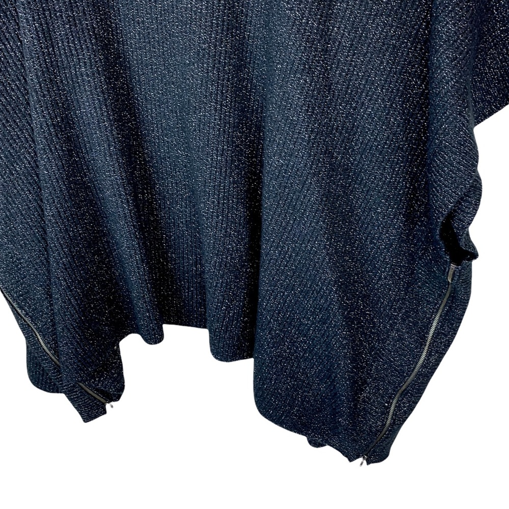 CAbi Luxury Poncho Wrap Cardigan Sweater Black Ribbed Glitter M/ L Style 4064 - Picture 11 of 11